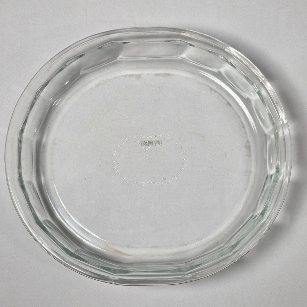 PYREX Pie Plate 805-B 11.5 Inch Clear Glass Scalloped Edge Baking Dish 2.4L USA